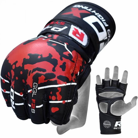 GRAPPLING GLOVE BLOOD DOUBLE STRAP BLACK